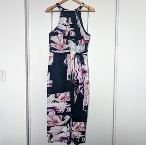 Abstract print "wrap" style dress